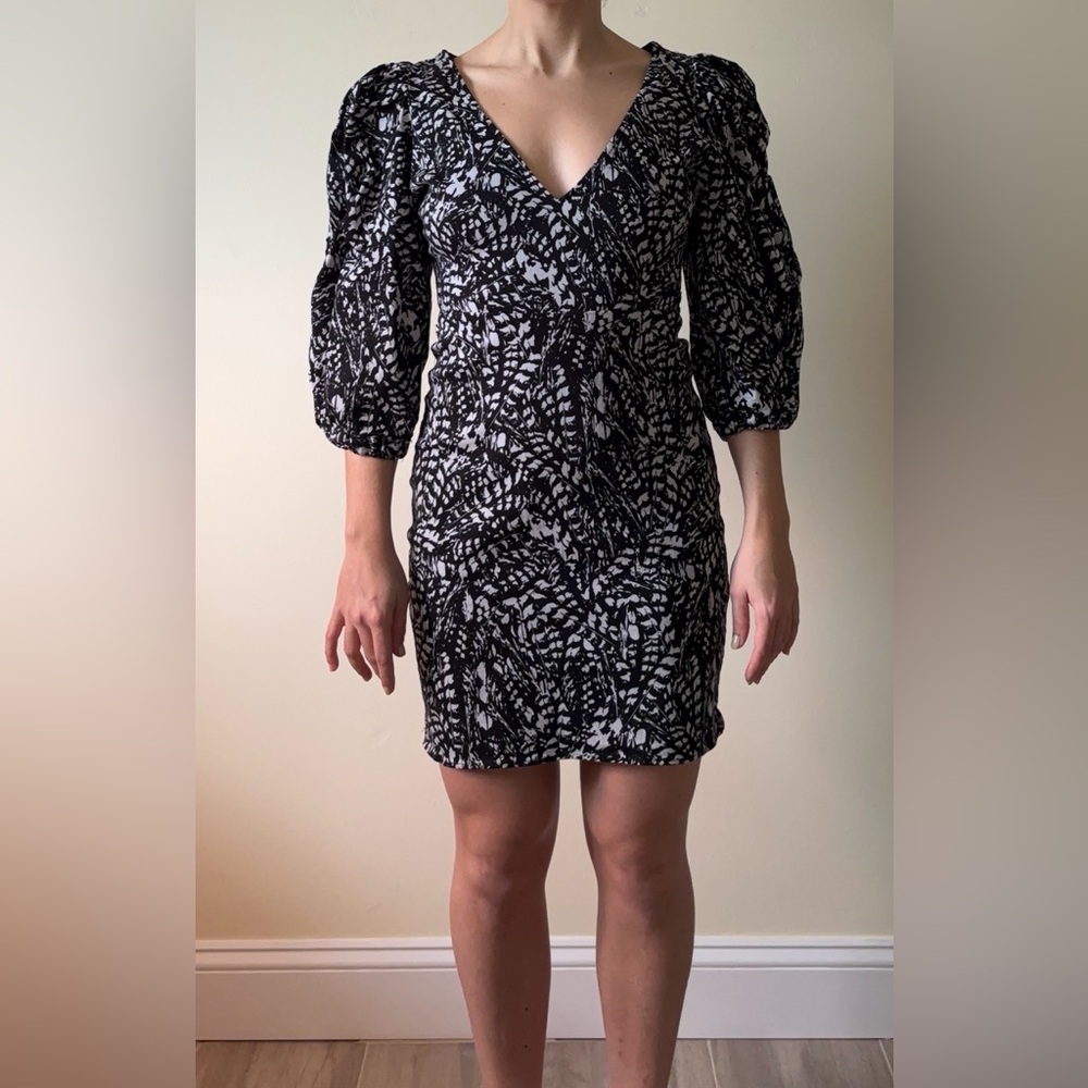 Zara Mini Dress with Puff Sleeves